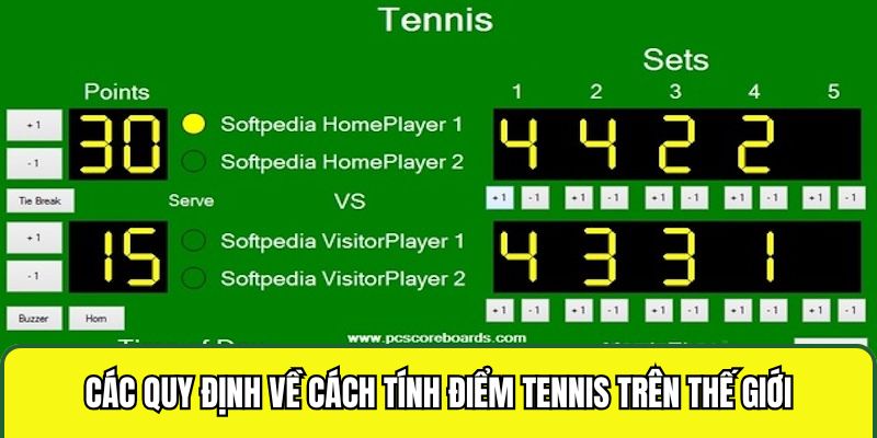 Các quy định về cách tính điểm tennis trên thế giới