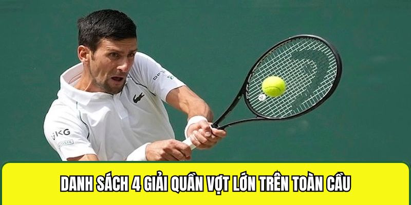 Danh sách 4 giải quần vợt lớn trên toàn cầu